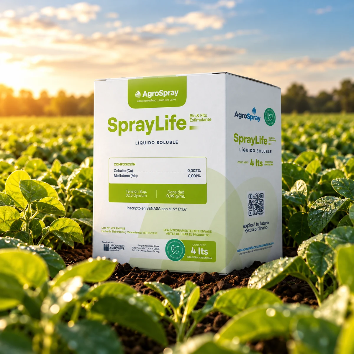 Envase de SprayLife en su fotografía completa, con etiqueta visible